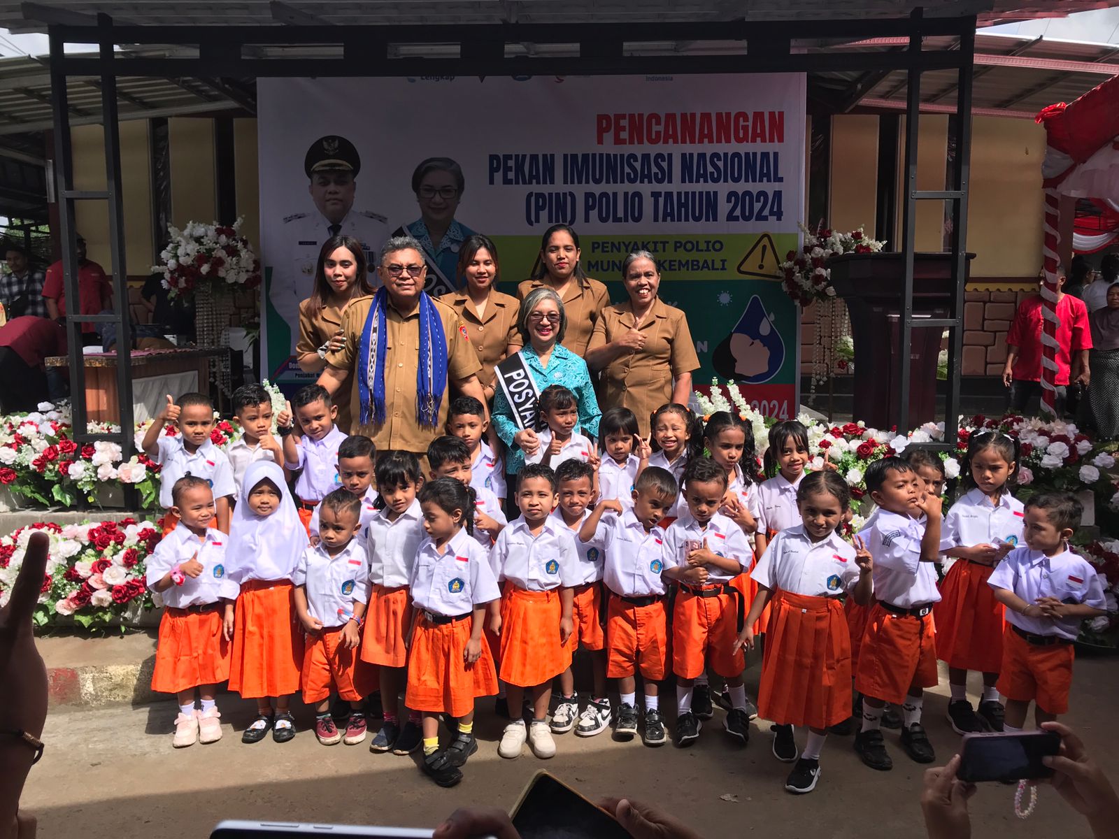 Murid PAUD Mekar Bangsa saat PIN Polio 2024